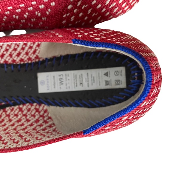 Rothy's Red and White Pointed Knit Flats - Picture 4 of 9